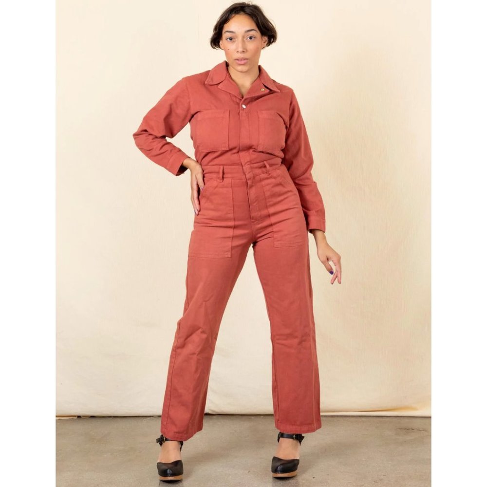 NEW Big Bud Press Everyday Jumpsuit in Clay Red